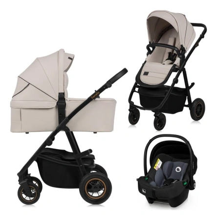 Lionelo Amber Plus Wózek Głęboko-Spacerowy 3w1 Beige Sand