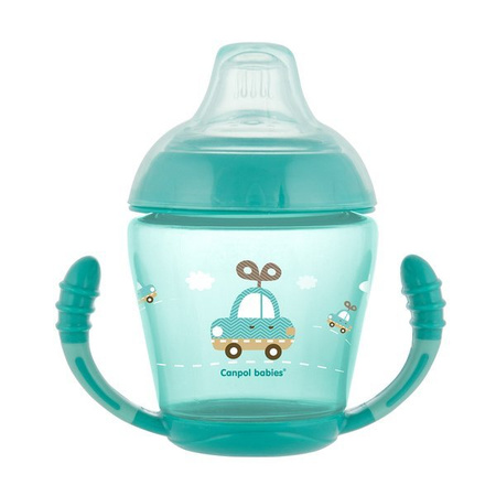 Canpol Babies Toys Kubek Niekapek Miękki Silikonowy Ustnik 230ml 56/502_tur Turkusowy