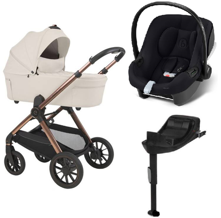Espiro Code Wózek Głęboko-Spacerowy 09 Brave Ecru + Cybex Aton B2 i-Size Fotelik Samochodowy 0-13kg + Baza One Volcano Black
