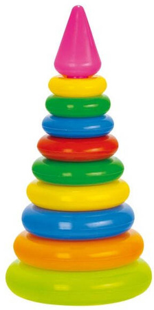 Macyszyn Toys Układanka Piramida Koła Duże Lazur Mix Wzorów