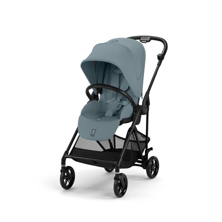Cybex Melio Carbon Wózek Głęboko-Spacerowy Stormy Blue + Cybex Cloud G I - Size Fotelik Samochodowy Stormy Blue Plus 0-13kg