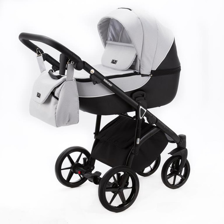 Adamex Bibione 1 Wózek Głęboko-Spacerowy 2w1 TSB-11 Lux + Cybex Aton B2 i-Size Fotelik 0-13kg + Baza + Adaptery