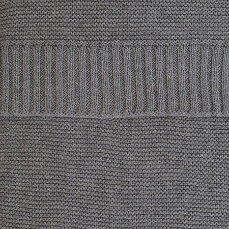 Lodger Kocyk niemowlęcy dziergany bawełniany 80x100 grafitowy Tribe Basic Donkey