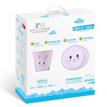 Bocioland Zestaw Naczyń 5 Elementów Królik