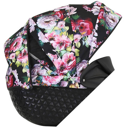 Kunert Tiaro Wózek Głęboko-Spacerowy 2w1 Róż + Kwiaty Biała Rama Koła Żelowe