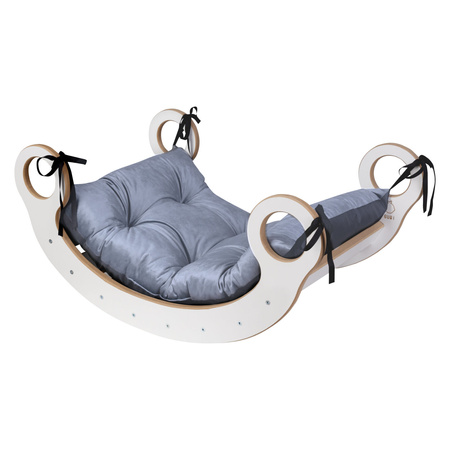 GUGI Bujak Drewniany Montessori XL + Poduszka Szara