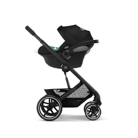 Cybex Balios S Lux Wózek Głęboko-Spacerowy Moon Black Rama Czarna + Cybex Aton B2 i-Size 0-13kg + Baza One Volcano Black