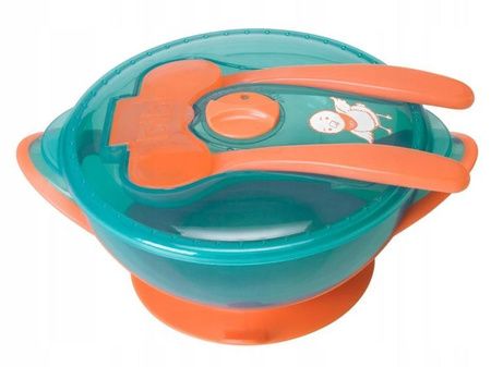 Miska Learn To Eat Duża Niebieska/Pomarańczowa