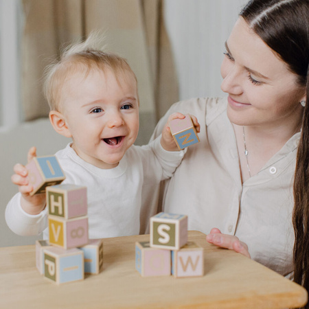 Micki Klocki Drewniane Literki i Cyferki dla Dzieci