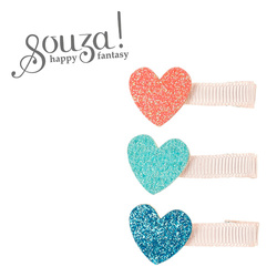 Souza! Spinki do włosów brokatowe serca Bracha kolorowe 3 szt.