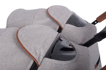 Easy Go Domino Wózek Bliźniaczy Latte