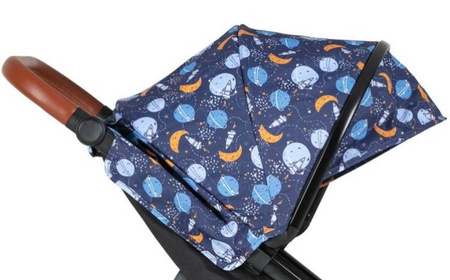 Petite&Mars Stelaż Wózka Spacerowego Street+ RWS Black + Budka Do Wózka Koła Gumowe Cosmos