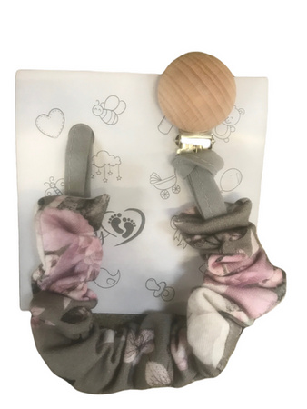 Baby in World Zawieszka do Smoczka Bawełna Grey Rose