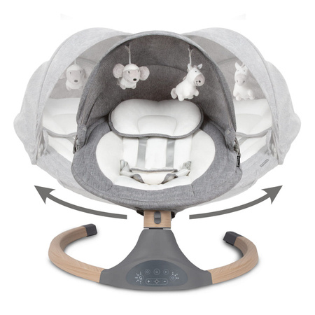 Kidwell LUXI Leżaczek Bujaczek Elektryczny 2w1 Dark Melange / Wooden