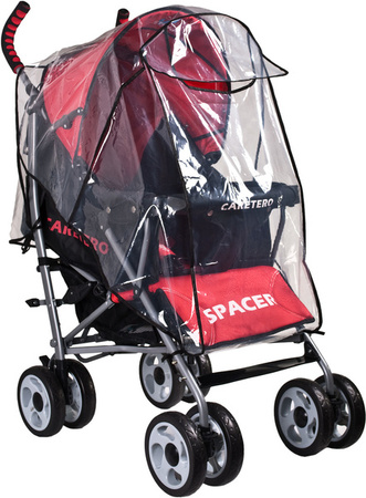 Caretero Uniwersalna Folia Przeciwdeszczowa z Przekładaną Rączką na Wózek Spacerowy