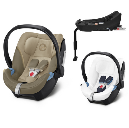 Cybex Aton 5 Fotelik Samochodowy 0-13kg + Baza Aton 2-Fix + Letnia Tapicerka Classic Beige