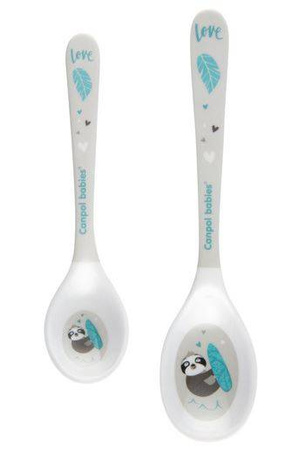 Canpol Babies Miseczka Melaminowa z Przyssawka 270 ml + Zestaw Łyżeczek z Melaminy 2 szt Exotic Animals 4/519 Grey