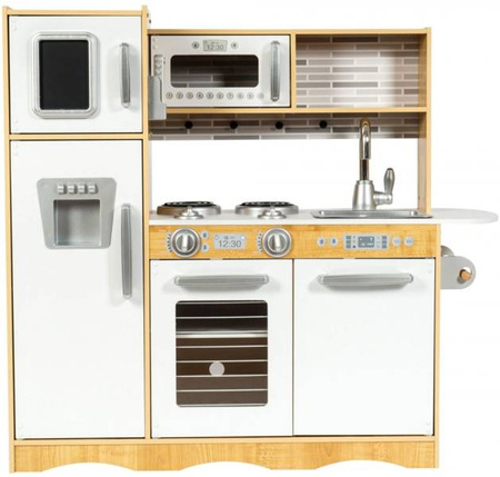 HyperMotion Drewniana Kuchnia Dla Dzieci + Akcesoria, Fartuch, Światło