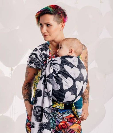 LennyLamb Żakardowa Chusta Kółkowa o Noszenia Dzieci Lovka Klasyczna r.S 100% Bawełna