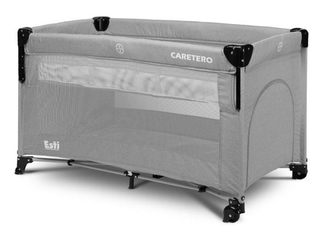 Caretero Esti Łóżeczko Turystyczne z Opuszczanym Bokiem Grey
