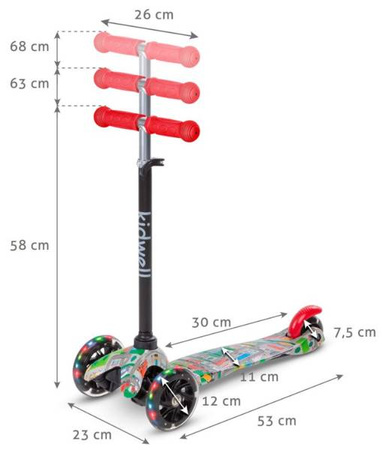 Kidwell Uno Hulajnoga Balansowa Trójkołowa City