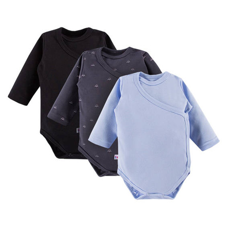 Eevi Good Day Body Niemowlęce 3-pak  Niebieski/Szary/Czarny 68cm