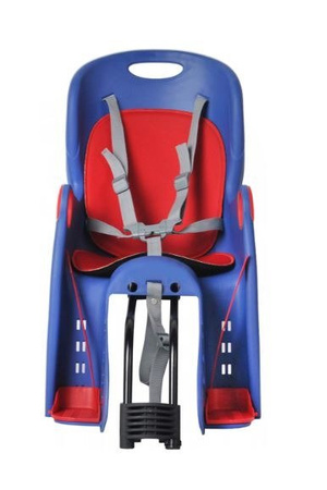 FOTELIK ROWEROWY ADVENTURER MOCOWANY NA BAGAŻNIK LUB RAMĘ 5-PUNKTOWE PASY DO 22 KG White-Red || Niebieski