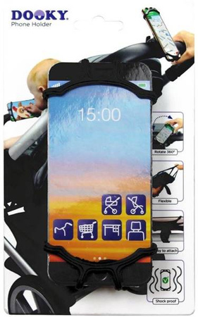 Dooky Uniwersalny Uchwyt na Telefon do Wózka Black