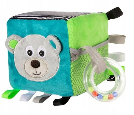 Canpol babies pluszowa kostka sensoryczna 12x12x12cm BEARS Zielona