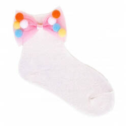 Yoclub! Skarpety Dziewczęce z Kokardą Ecru 20-22