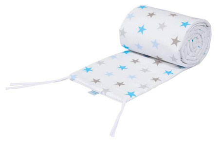 Waldin Łóżeczko Dostawne 2w1 z Wyposażeniem S13 Grey / Niebieskie Gwiadki