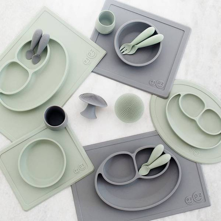 EZPZ Silikonowa Myjka Czyścik Do Naczyń Bez Bakterii Szary Pastelowa Zieleń