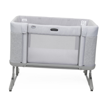 Chicco Next2Me Forever Łóżeczko Dostawne 3w1 do 22kg Ash Grey + Prześcieradło 2szt Pink Pois