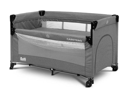 Caretero Esti Łóżeczko Turystyczne z Opuszczanym Bokiem Graphite