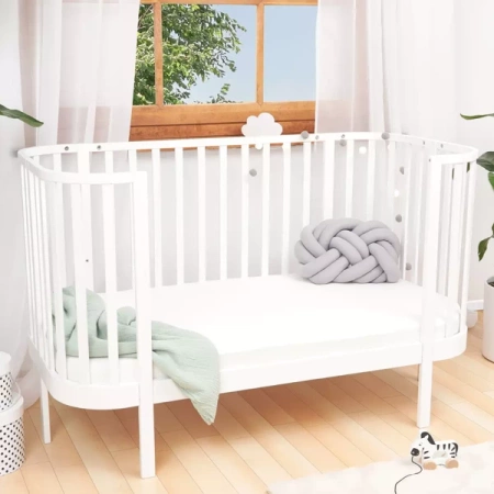 ATB Grand Zaokrąglone łóżeczko dziecięce 140×70 Białe