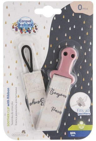 Canpol Babies Tasiemka Do Smoczka Uspokajającego Bonjour Paris 51/026 Pink
