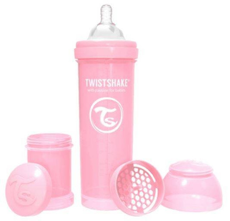 TwistShake Butelka Antylkolkowa 330 ml 4m+ Pastel Pink