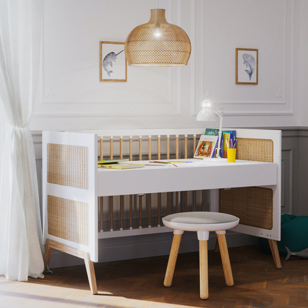 Theo Bebe Marelia Wielofunkcyjne Łóżeczko Ratanowe 70x140cm Neige