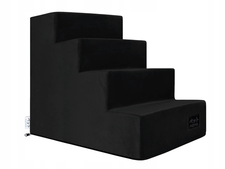 Petto Takai 4 Velvet Schodki Dla Psa Stopnie Czarne