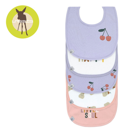 Lassig Zestaw śliniaków bawełnianych 5szt. 3m+ Happy Fruits Cherry