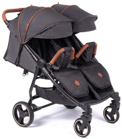 Coletto Enzo Twin Wózek Spacerowy Bliźniaczy Dark Grey