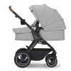 Kinderkraft B-Tour Mink Pro Wózek Głęboko-Spacerowy + Fotelik 0-13 kg Zestaw 3w1 Light Grey