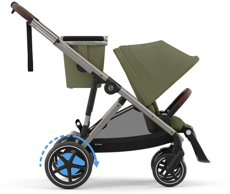 Cybex E-Gazelle S Wspomagany Wózek Spacerowy Rama Taupe Moss Green