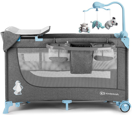 KinderKraft Joy Łóżeczko Turystyczne z Akcesoriami Niebieski