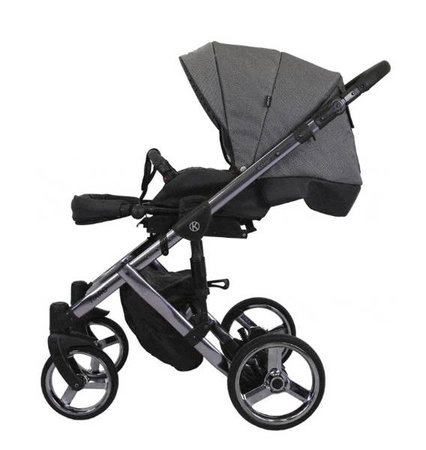 Kunert Tiaro Premium Wózek Głęboko-Spacerowy 2w1 Brąz + Krem Grafitowa Rama Koła Żelowe