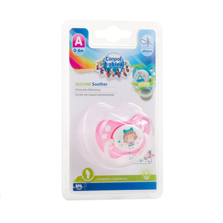 Canpol Babies Smoczek Uspokajający Silikonowy Ortodontyczny 0-6 m-cy Toys Mix Kolorów