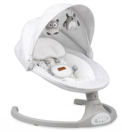 MoMi Lami Leżaczek Bujaczek Elektryczny z Pilotem Light Grey