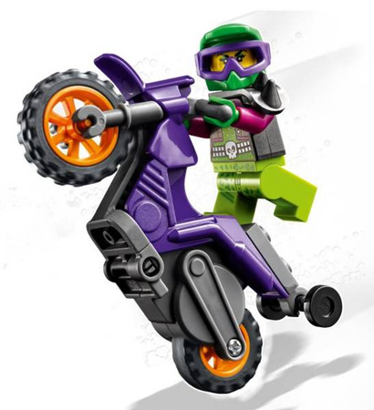 Lego City Klocki Wheelie na Motocyklu Kaskaderskim 60296