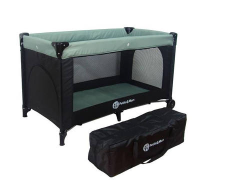 Petite&Mars Łóżeczko Turystyczne Koot + Podwieszane Dno Iron Green