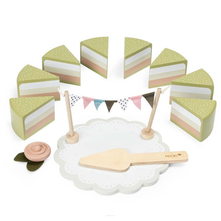 Micki Drewniany Tort Układanka Klocki dla Dzieci